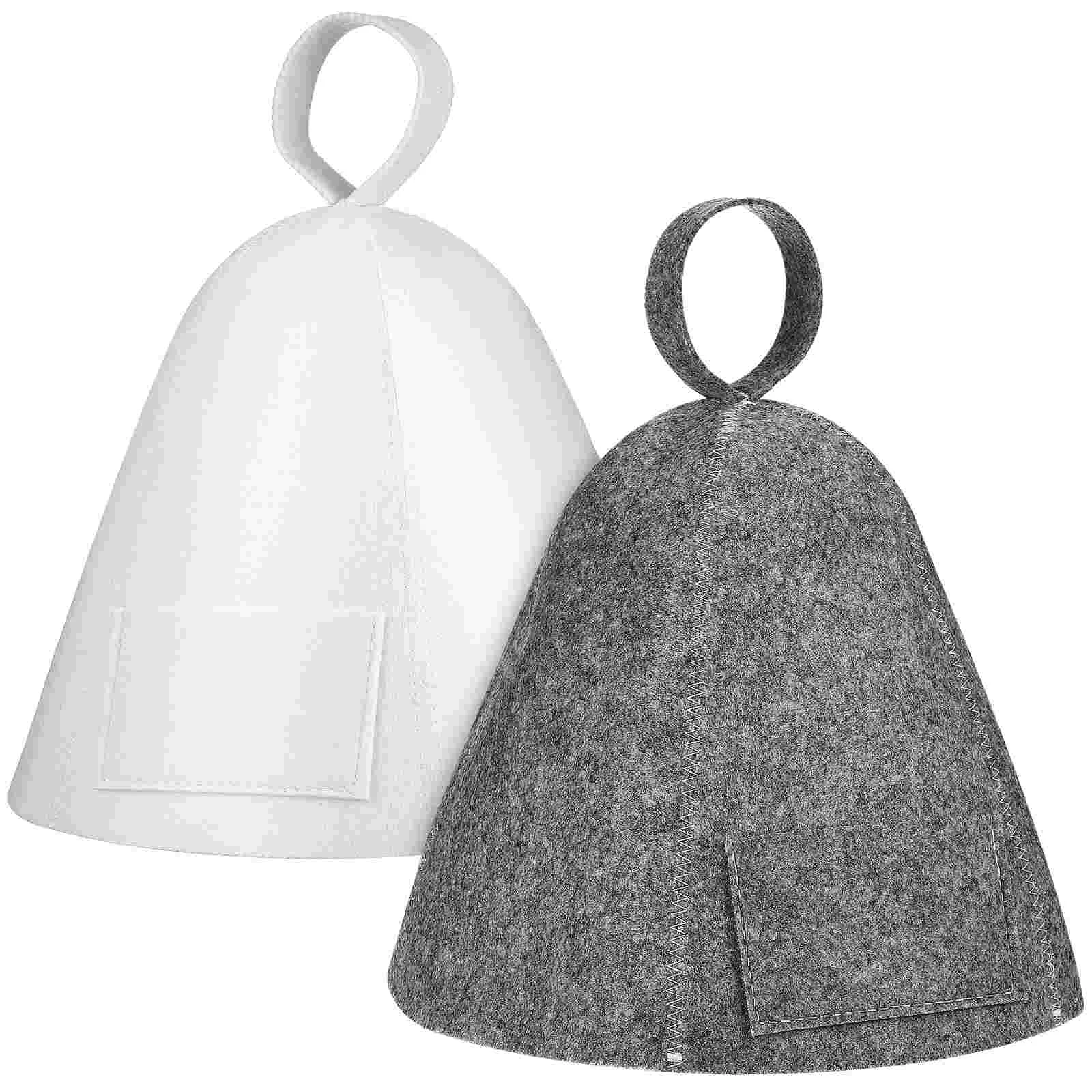 

2pcs Sauna Hats Thick Hats Sauna Felt Hats Bath Caps Men Women Bath Sauna Accessories Has