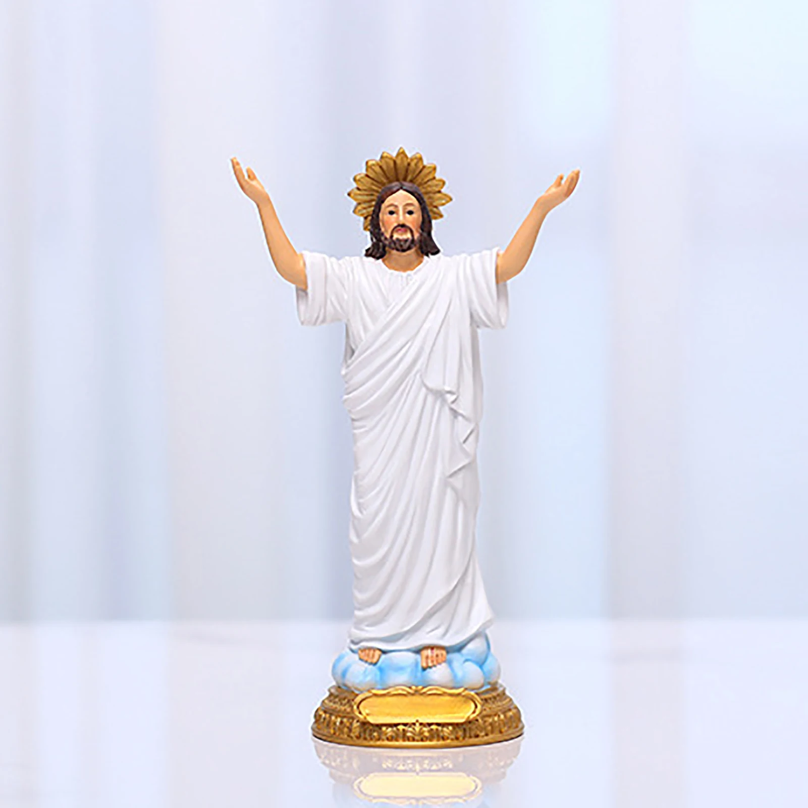 

8.85 Inch Jesus Statues And Figurines Sacred Jesus With Open Arms Spiritual Decorations And Religious Gifts Resin Statue White