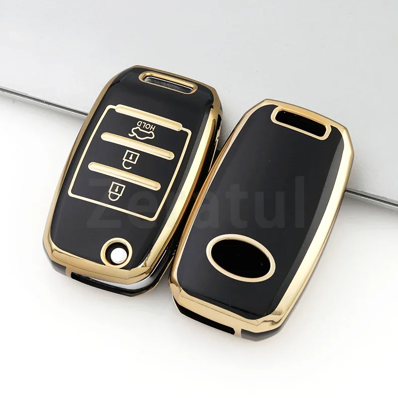 3/4 кнопки из ТПУ складной чехол для автомобильного ключа сумка-держатель ключей