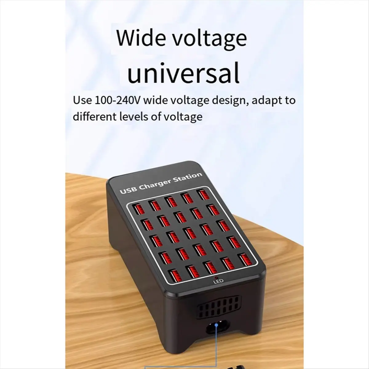 Фото (A65I) USB-зарядное устройство, 25 портов, 150 Вт, универсальная настенная/настольная станция быстрой зарядки, док-станция для мобильных телефонов, адаптер питания, вилка стандарта ЕС №1
