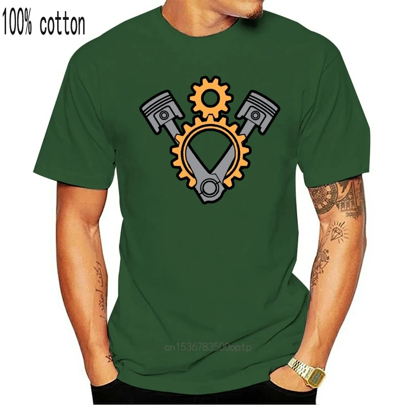 

Man Clothing V8 Engine Pistons And Gears Symbol T Shirt Men T Shirt