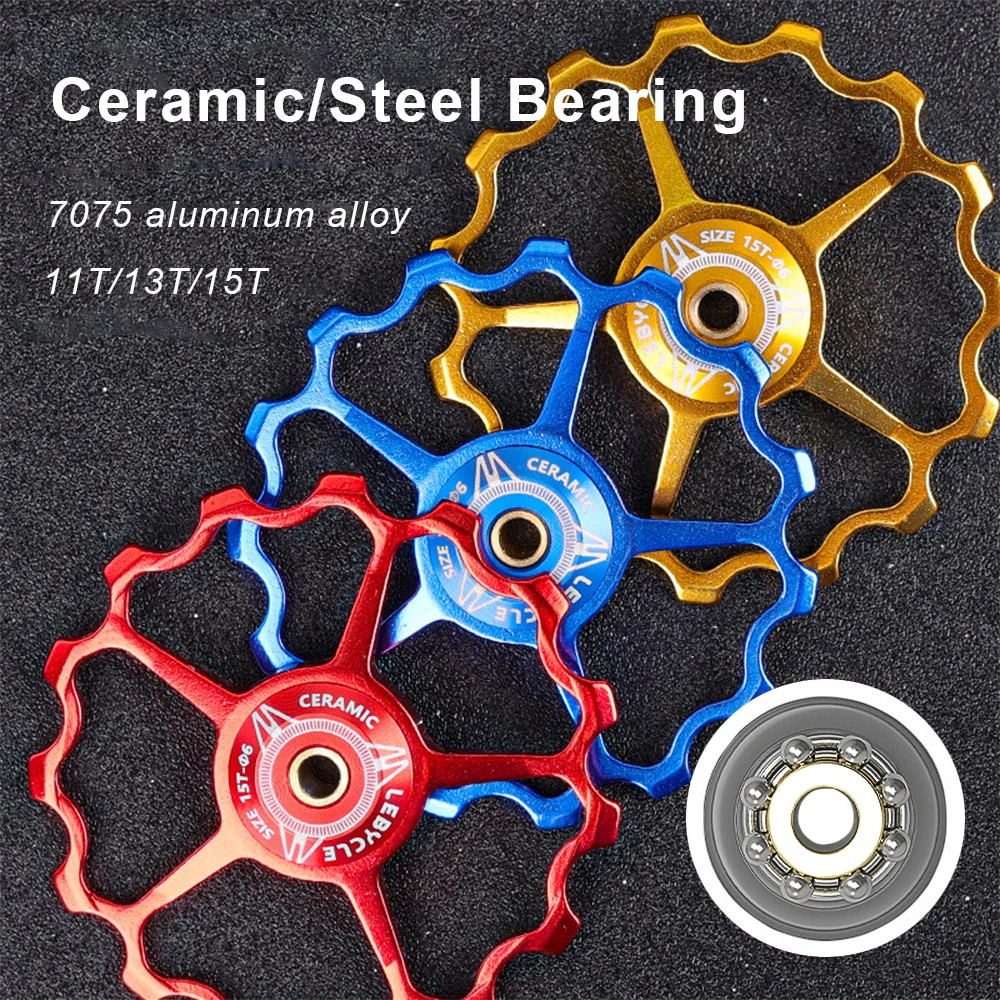 

MTB Mountain Bike Road Bike Ceramic Pulley Rear Derailleur Guide 9T 11T 13T 15T Metal Bearing Jockey Wheel Bicycle Accessories