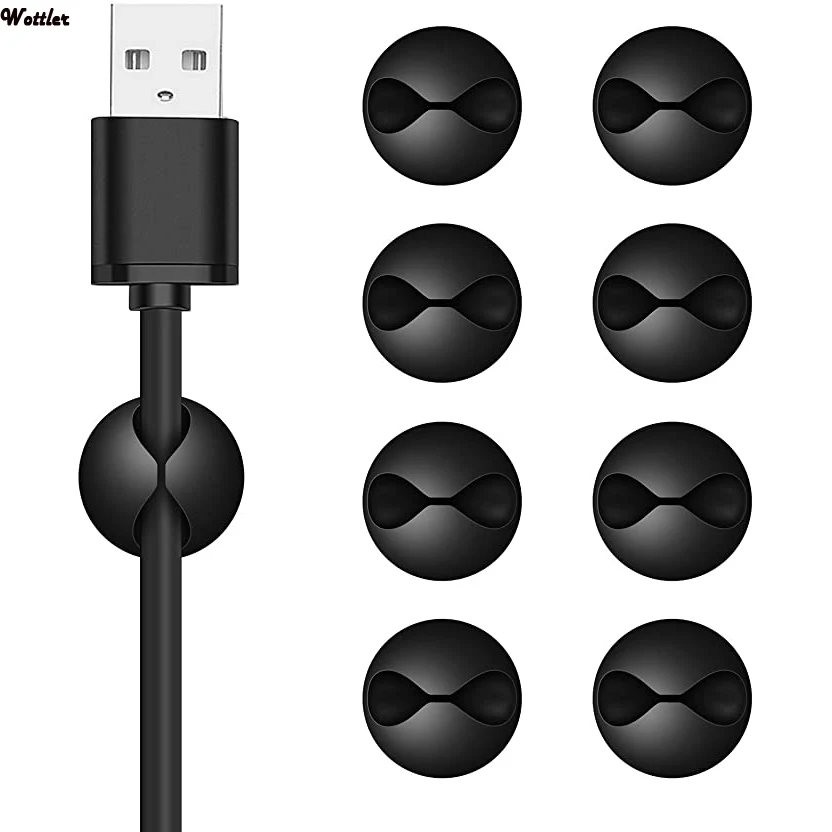 

8 Pack Cable Clips Cord Organizer Cable Management Self Adhesive Wire Holder System Multipurpose Wire Clips for All Cords