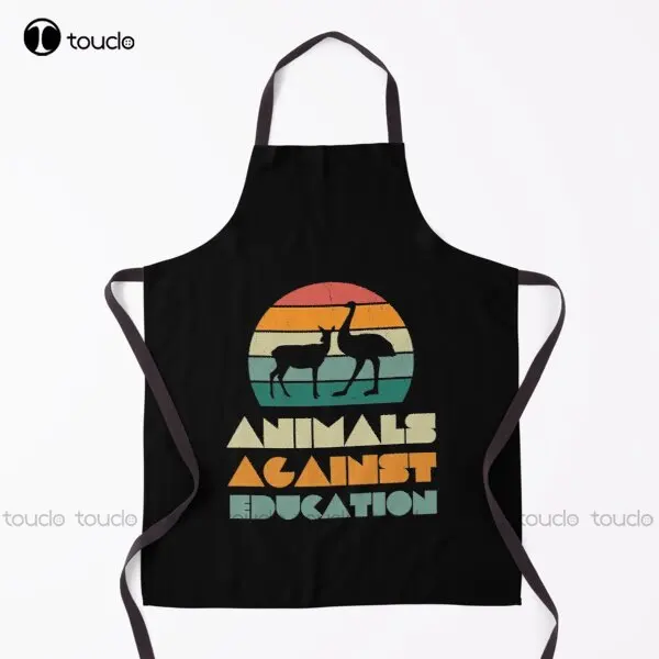 

Animals Against Education Apron Kitchen Apron Women For Women Men Unisex Adult Garden Kitchen Household Cleaning Custom Apron