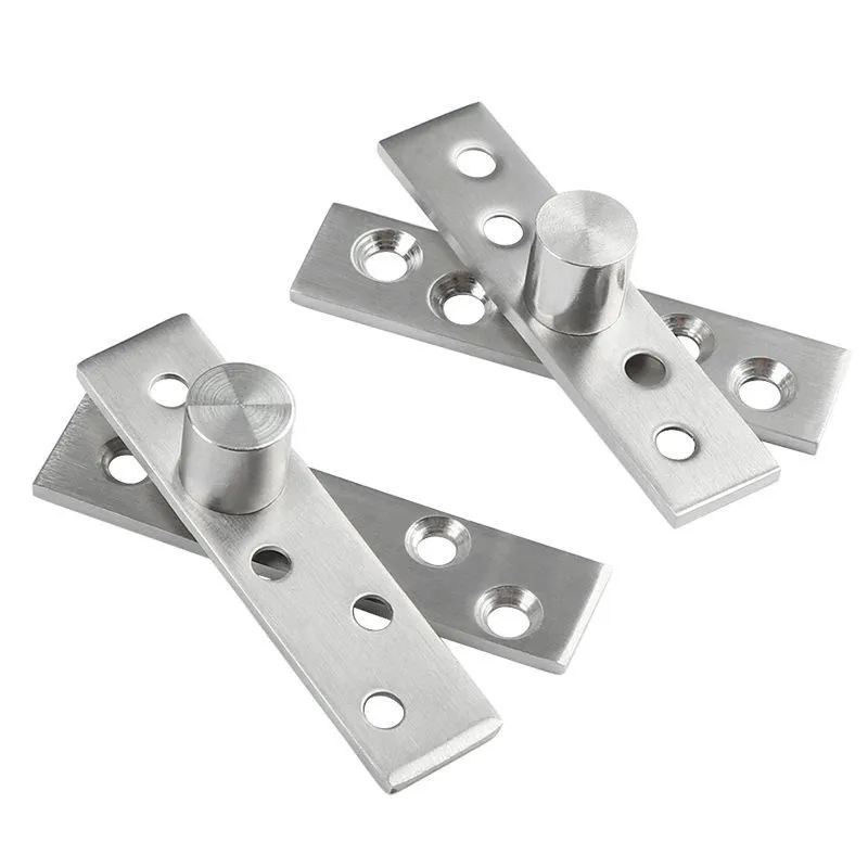 2pcs Stainless Steel Rotating Door Hinge 360 Degree Rotation Axis Up and Down Locating Shaft Hidden Pivot Supplies |