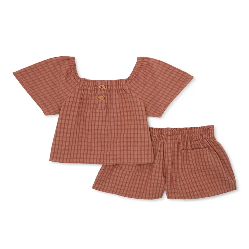 

and Toddler Girls Henley Short Sleeve Top and Shorts, Sizes 12 Months - 5T