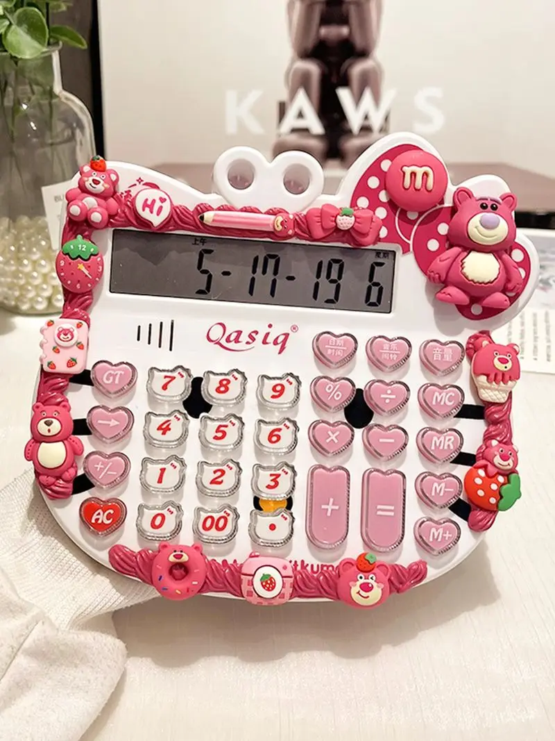 Sanrio калькулятор кремовый клей Kuromi милый мультяшный реальный человек голос офис