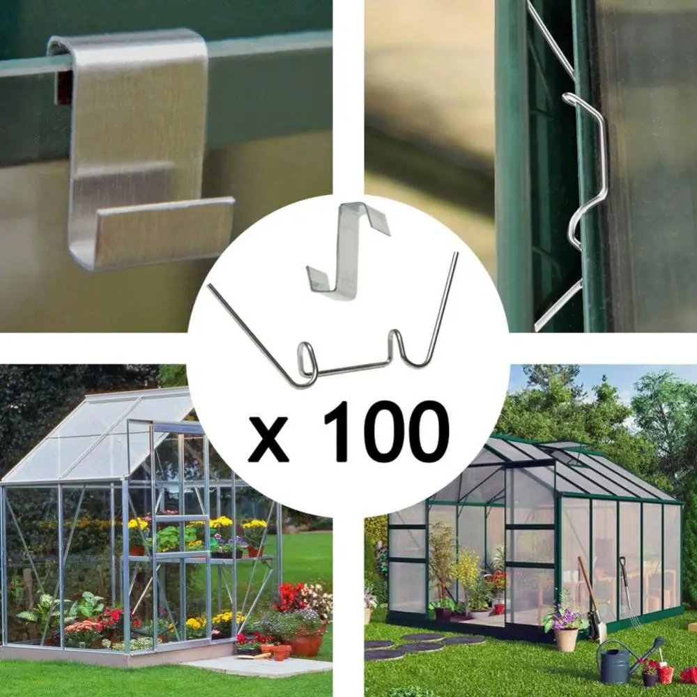 

50 шт. W-образные + 50 шт. Z-образные металлические зажимы для теплиц, строительные принадлежности для теплиц