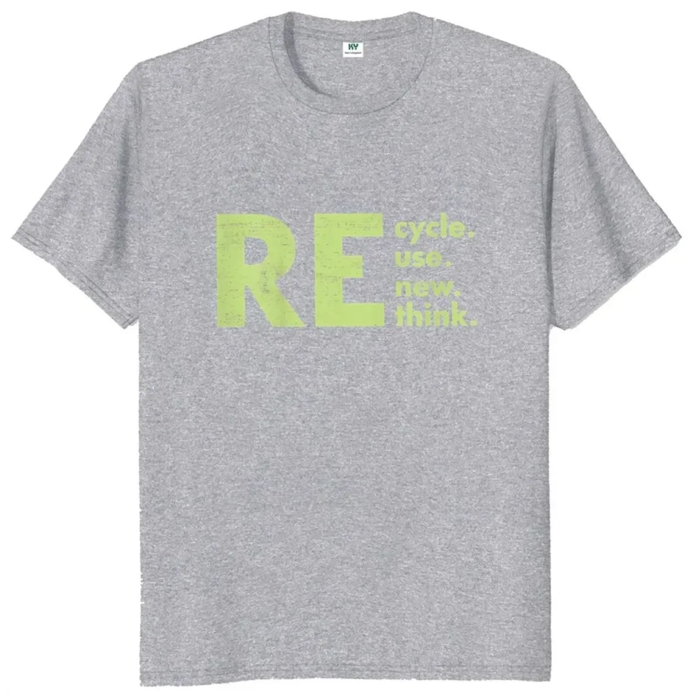 Переработка повторное использование обновление переосмыслительная футболка