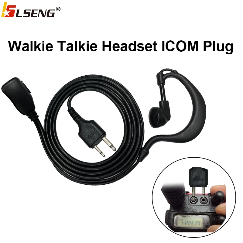 LSENG Walkie Talkie Earpiece Headset with Microphone PPT Compatible with ICOM IC-V8 IC-V82 IC-V80 IC-V80E IC-F14 Two Way Radio