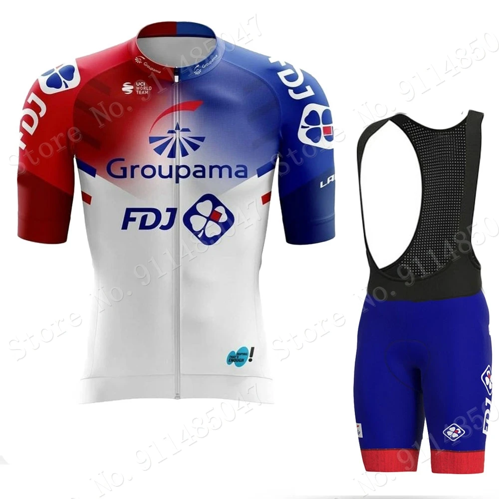 

Новинка 2021, комплект из Джерси для велоспорта FDJ Team, летняя велосипедная одежда, мужской костюм из рубашки для дорожного велосипеда, шорты с ...