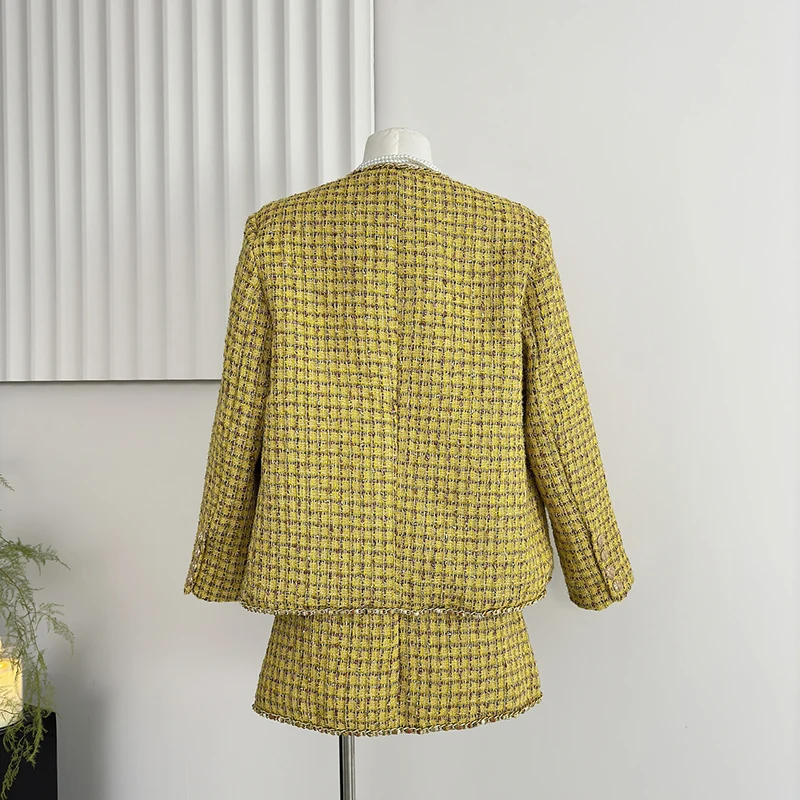 LUZHEN 2024 новый элегантный повседневный пиджак в клетку с принтом Burr Edge короткая