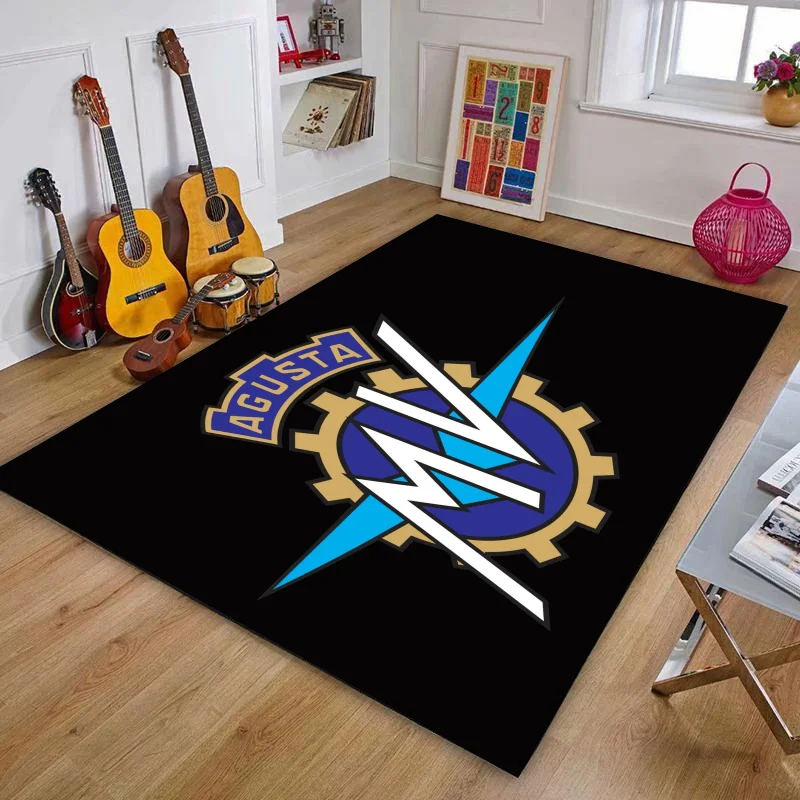 

Agusta Fashion Carpet Motorcycle Logo Living Room Large Area Decorate Floor Mat Non-slip Sofa Mat Boy Bedroom Bed Area rug