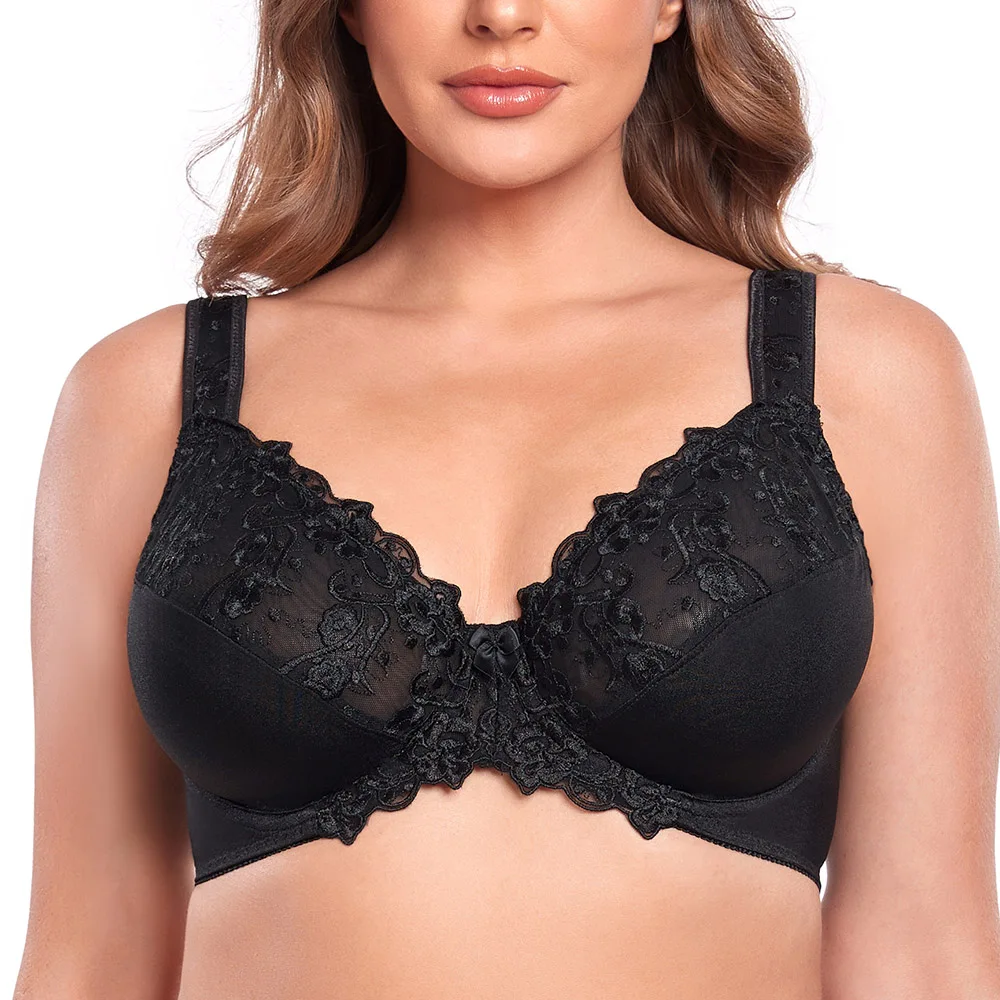 New Ladies Sexy Bras For Women Lace Bralette Underwire Plus Size B C D E F G H 36 38 40 42 44 46 48 50 52 54 Big Breast BH