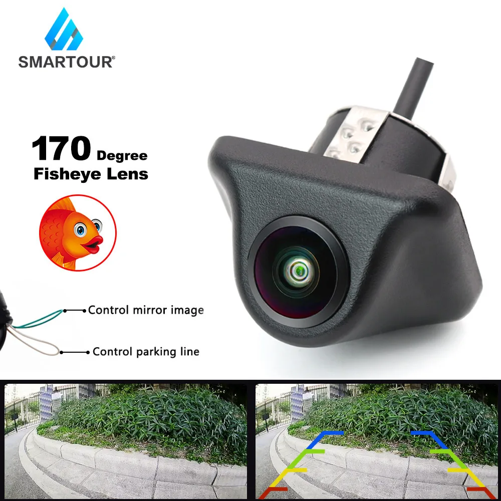 

SMARTOUR 170 degrees HD Fisheye Lens Reversing Camera Car Front Side Camera Night Vision Auto Parking Assistance Backup Camera