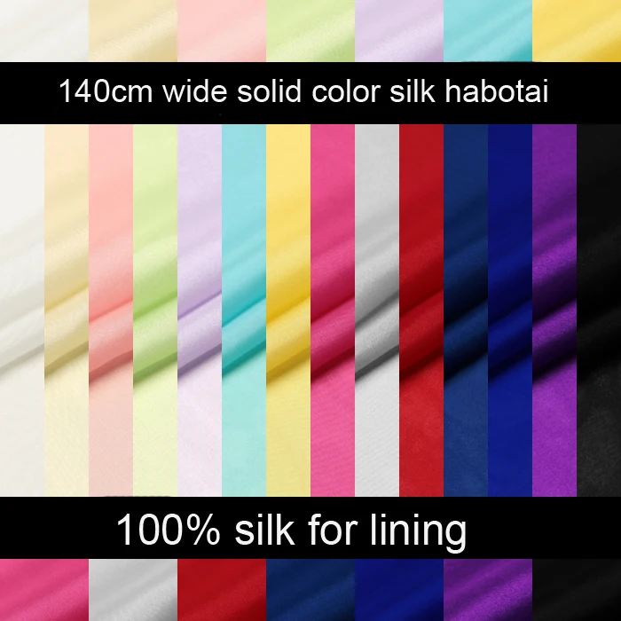 

SALE! 140cm wide 8mm solid color silk habotai fabric for summer dress shirt clothes lining 14colors available.