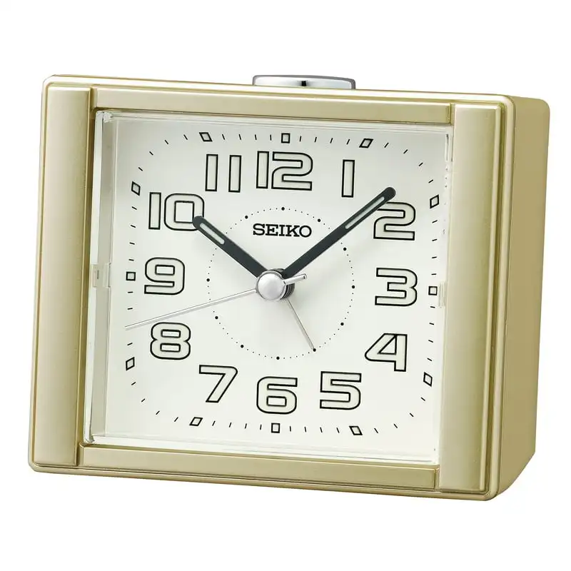 

Beep Alarm Clock, Gold, Square, Traditional, Analog, Quartz, QHE189GLH