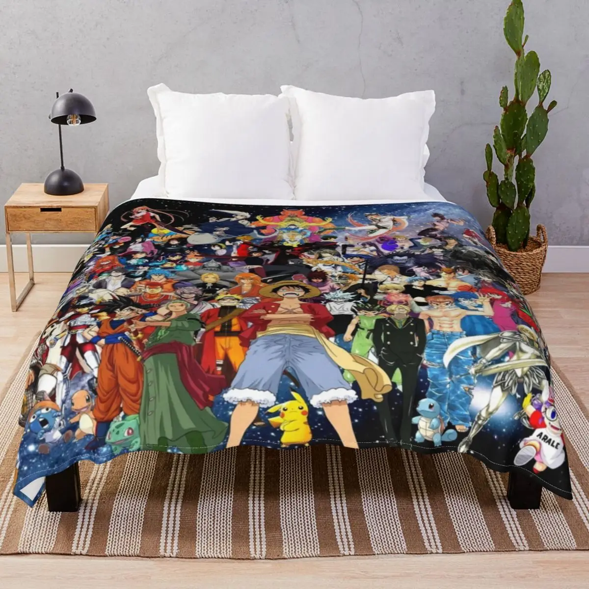 Many Character Of Anime Blankets Flannel Decoration Super Soft Throw Blanket for Bed Sofa Camp Cinema