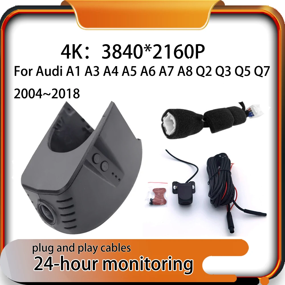 

New Plug and Play Car DVR Dash Cam Recorder Wi-Fi GPS 4K 2160P For Audi A1 A3 A4 A5 A6 A7 A8 Q2 Q3 Q5 Q7 2004~2018