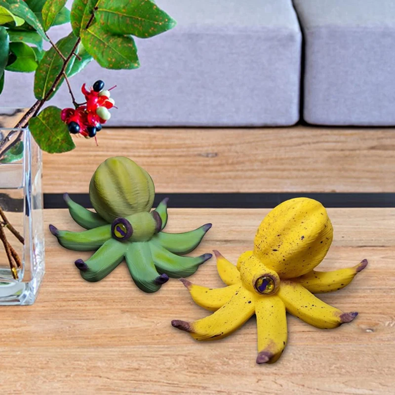 Статуя осьминога забавная статуя бананового декоративная милая сада для