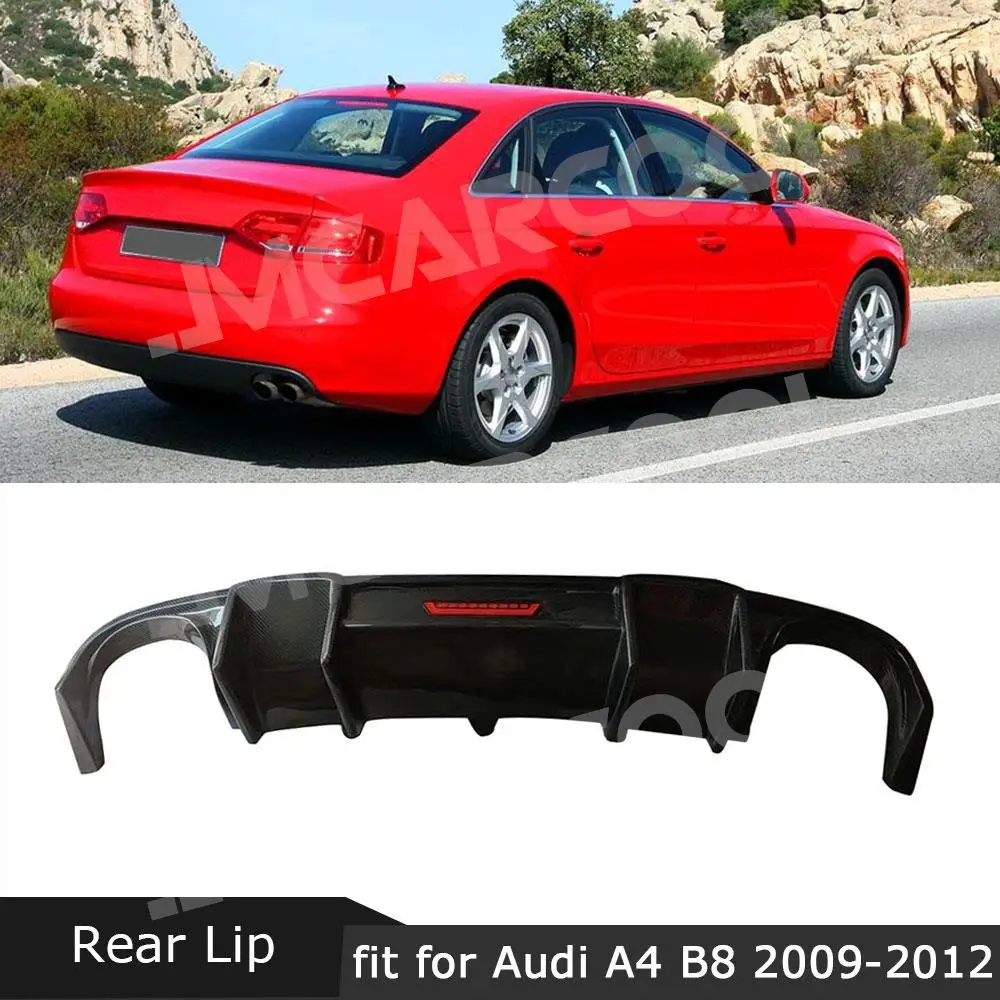 Задний диффузор для Audi A4 B8 S4 2009-2012 задний бампер из углеродного волокна спойлер