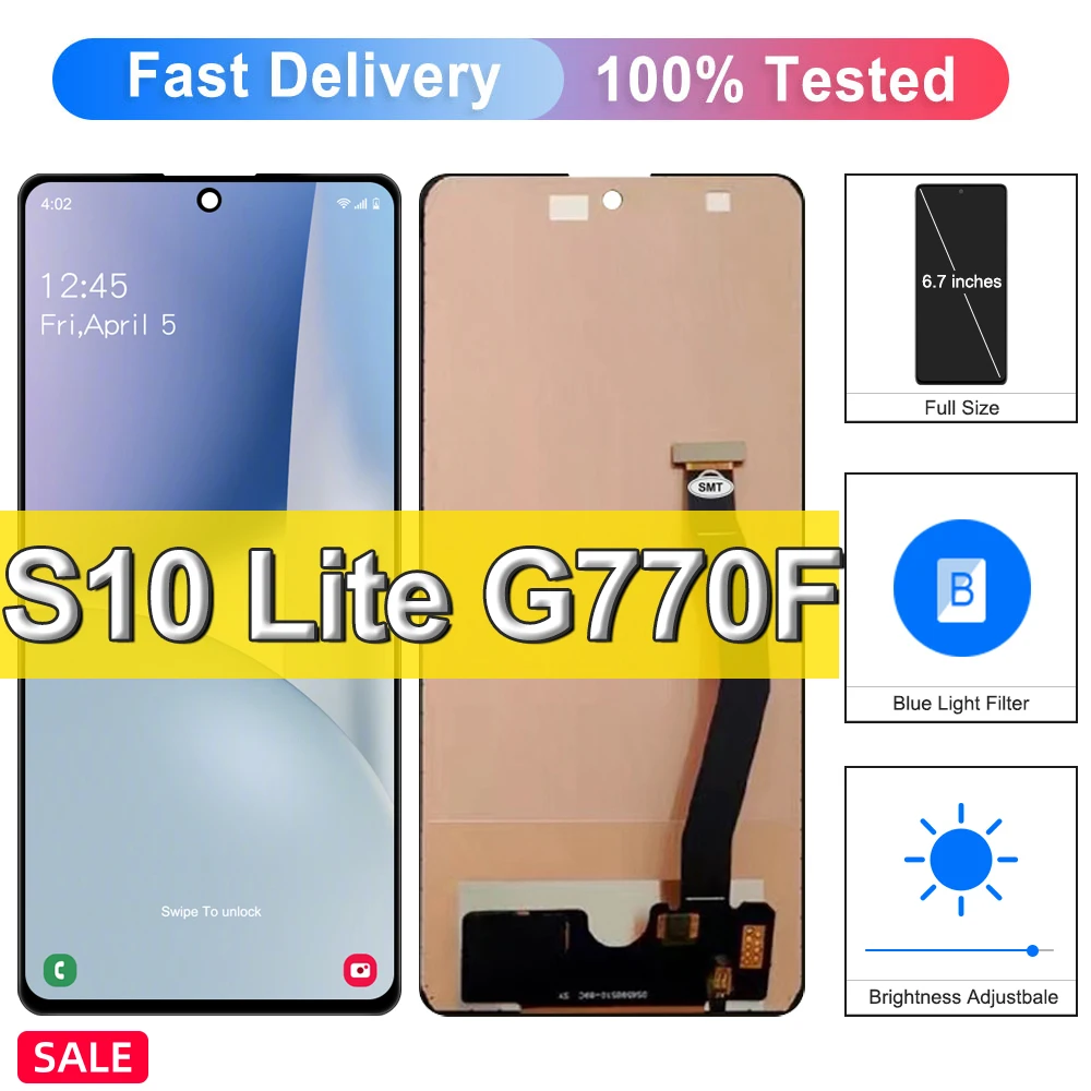 Высококачественный TFT-дисплей 6,7 дюйма для Samsung Galaxy S10 Lite, ЖК-дисплей с сенсорным экраном, для Galaxy S10lite G770F SM-G770F/DS G770U1 дисплей