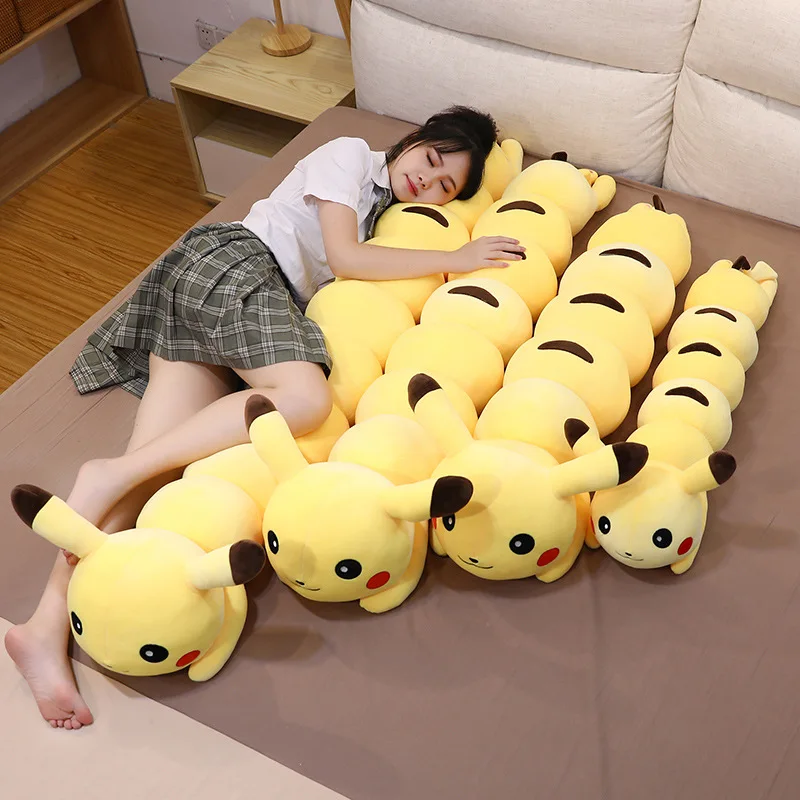 

85/110/140/170cm PokéMon Plush Doll Cute Pikachu Anime Peluche Soft Stuffed Toy Cartoon Bed Pillow Yellow Room Decor Gifts Kids