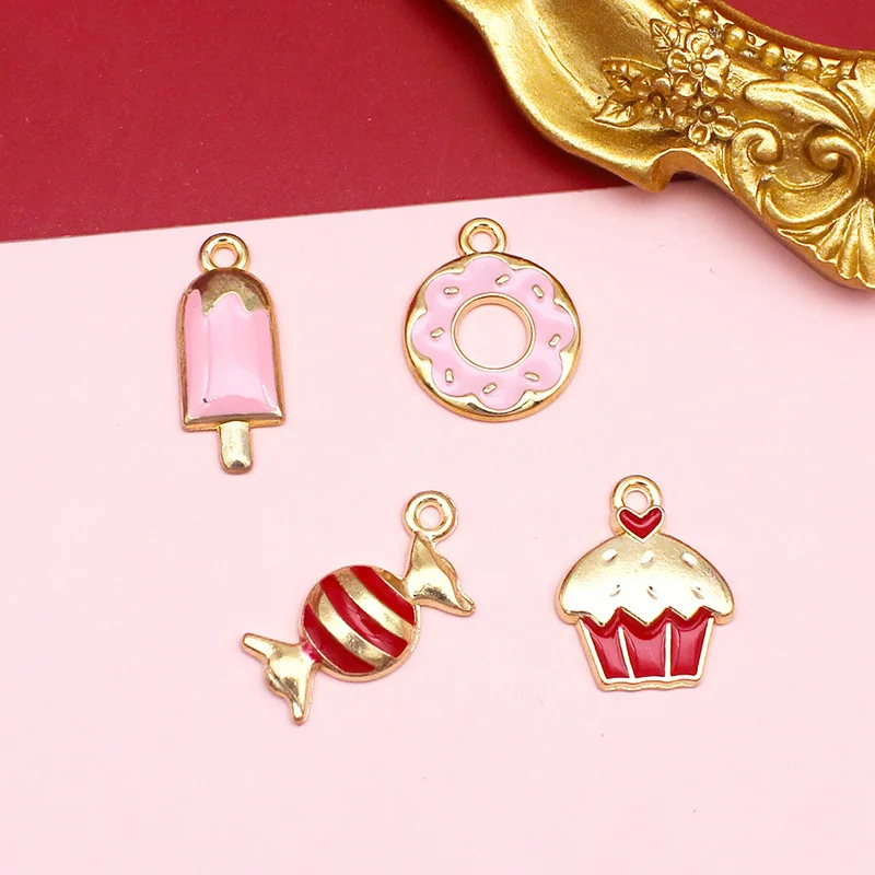 

8pcs Cute Candy Charm Pendant for Girls Women Fashion Earrings Necklace Jewelry Making Accessories diy Key Chian Findings Crafts