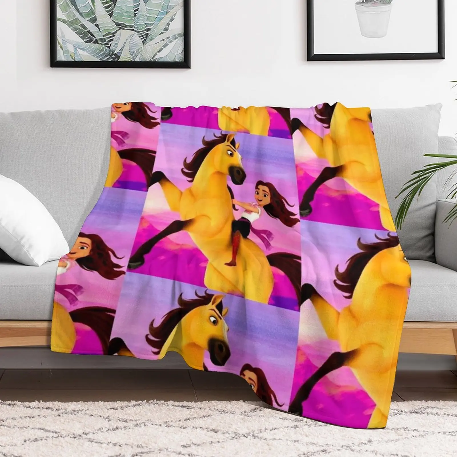 Lucky Prescott Spirit мультфильм 2021 непристойный стейк жеребец Цемаррона Пледы Одеяла Для