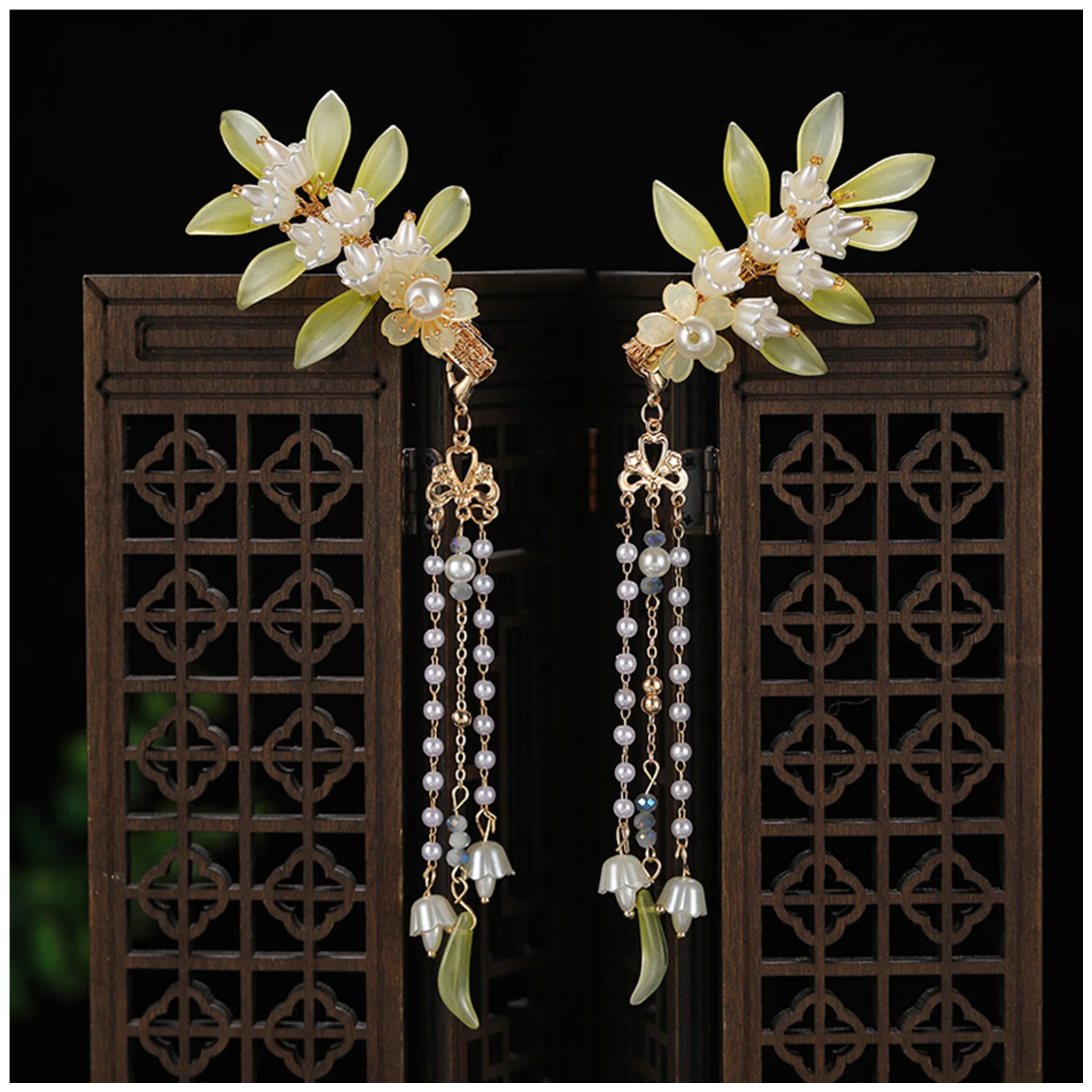 

Китайские Роскошные боковые заколки для волос, цветок, утконос, ювелирные изделия с кисточками для густых вьющихся волос, декоративный Стайлинг волос