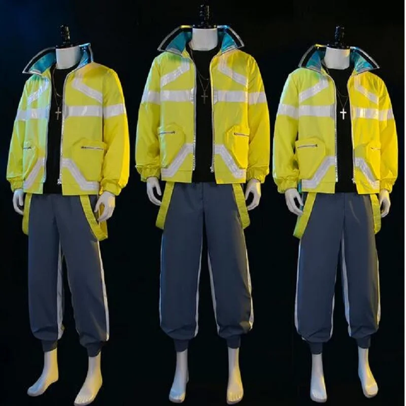 

Костюм для косплея Дэвид Мартинез из аниме «киберпанк», модный пиджак унисекс в стиле панк для взрослых, повседневная куртка
