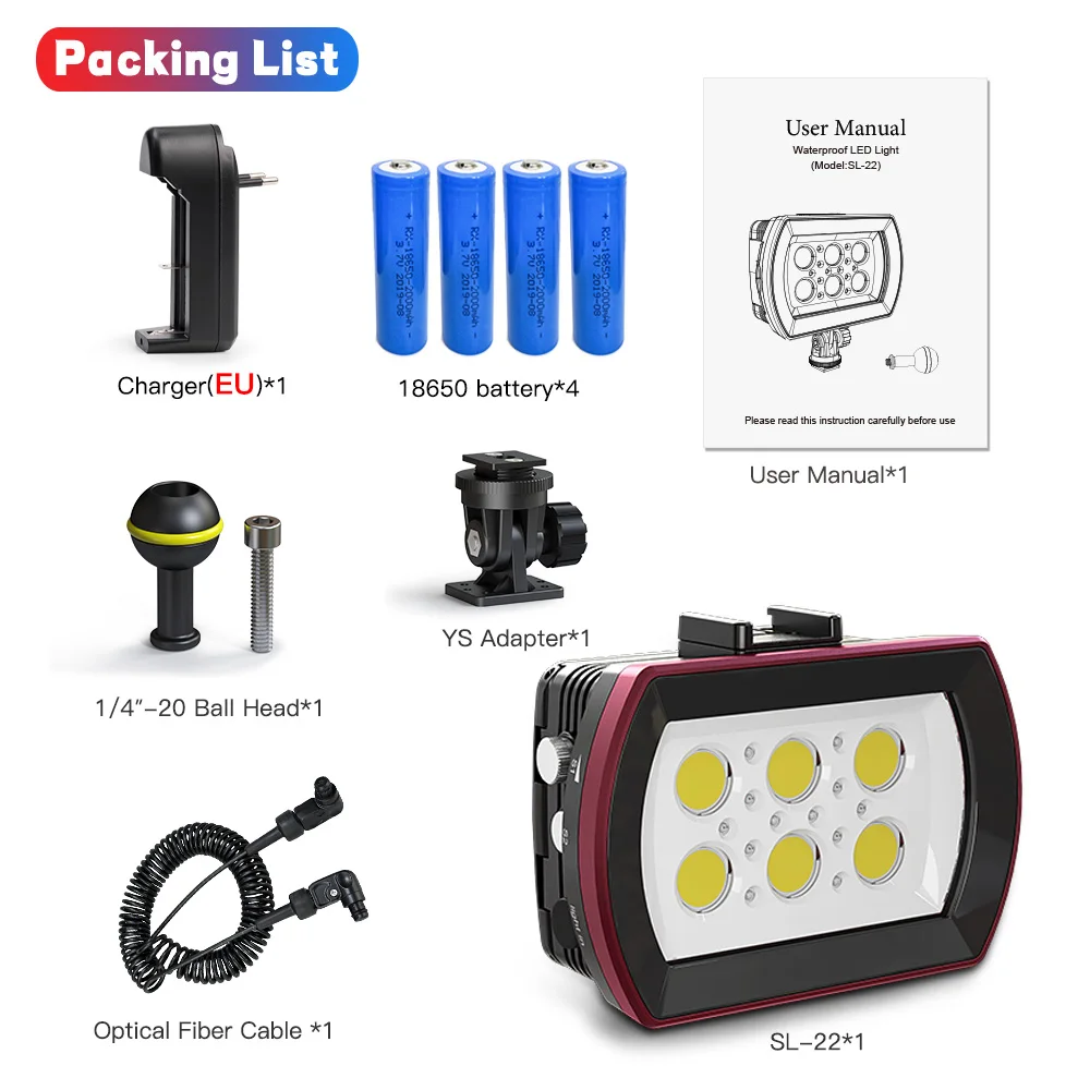 Seafrogs 6000LM подводный светодиодный фонарь