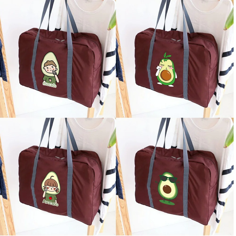 

Travel Bag Unisex Foldable Duffle bags Organizers Large Capacity Portable Luggage Bags Avocado series print Travel Accessories