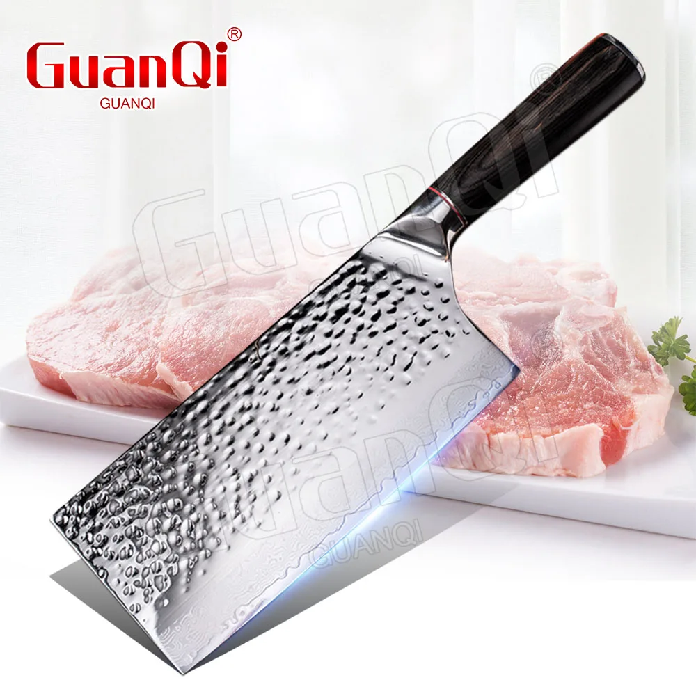 Нож мясника из дамасской стали резак для мяса 8 дюймов с деревянной ручкой