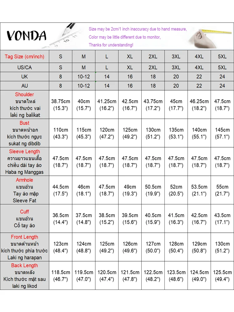 VONDA женский Тренч 2024 осенне-зимние повседневные пальто с длинными рукавами