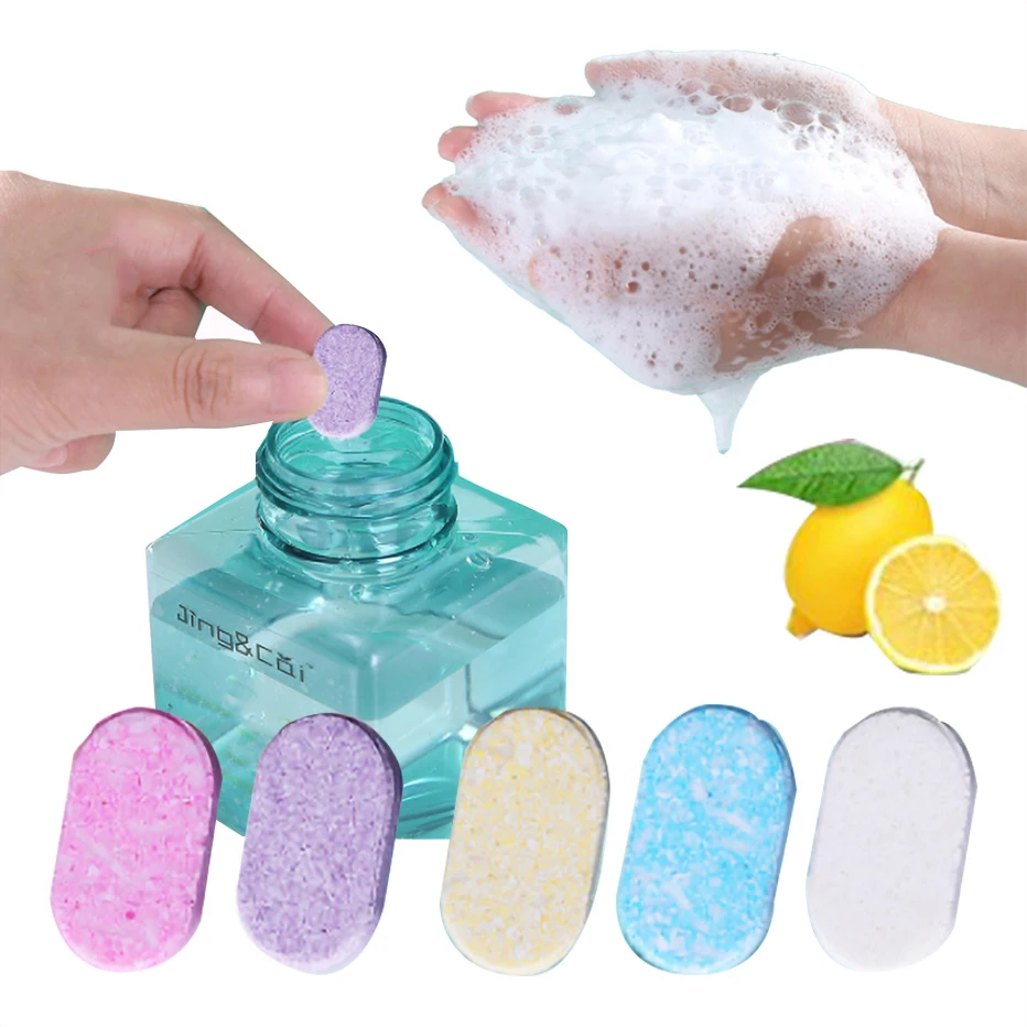 

10Pcs Foaming Hand Soap Dispenser Refills Automatic Soap Dispenser Foam Tablets Jasmine Rose Lemon Aloe and Ocean 5 Scents