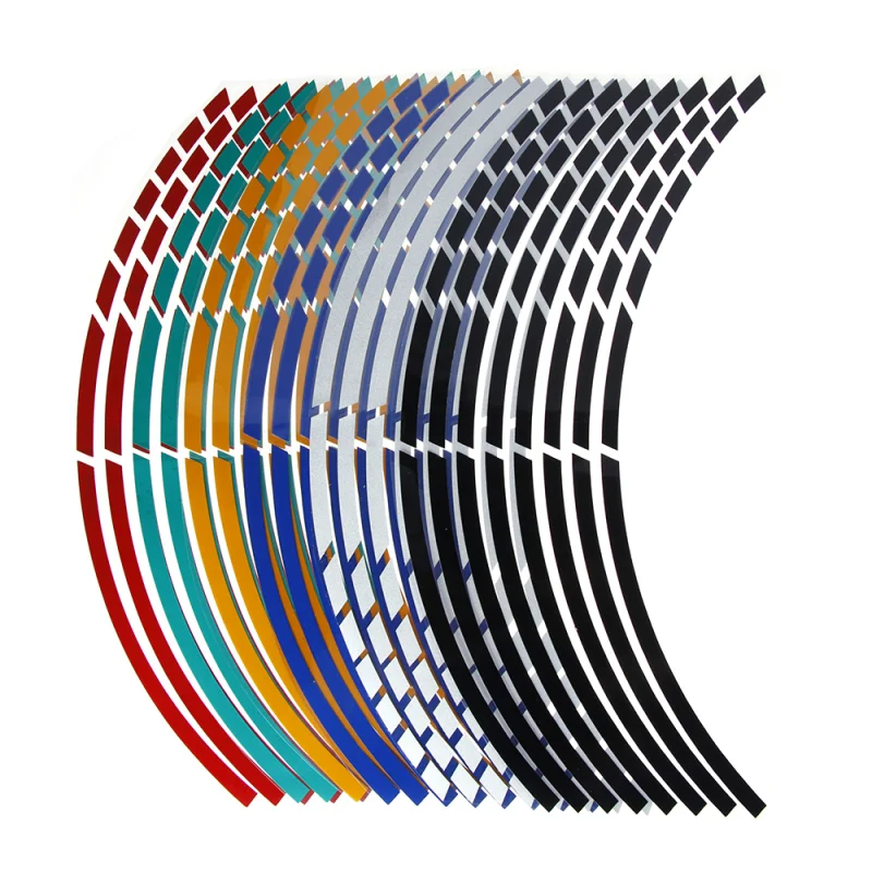 

16pcs/set 17"18" Car Wheel Tire Stickers Reflective Rim Tape Wheel Decoration Strips Motorbike Motorcycle Auto Decals