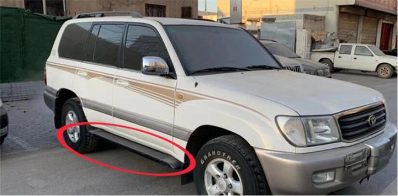 Фото Для TOYOTA LAND CRUISER LC100 4500 4700 1997-2007, подножка, боковая подножка, педали, высококачественные полосы Nerf, автомобильные аксессуары №3