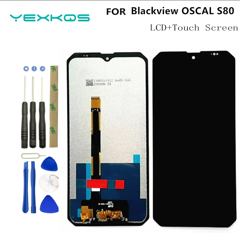 100% новый протестированный ЖК-дисплей для Blackview OSCAL S80 + сменный сенсорный экран для ЖК-экрана Blackview S80 + клей