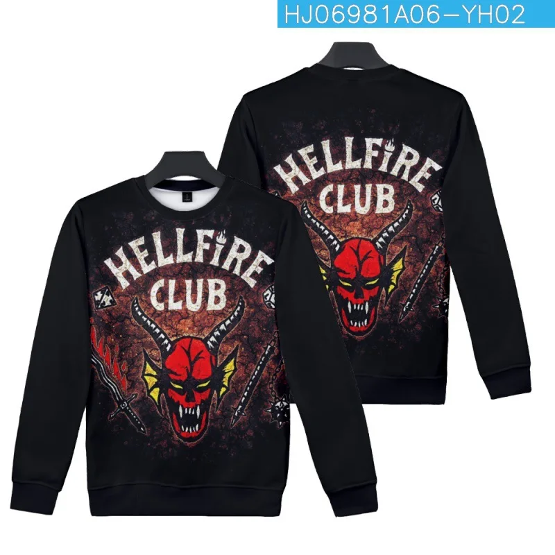 

2022 TV Stranger Things Season 4 Sweatshirts Boys Girls O-Neck Long Sleeves Cosplay Costume Hoodies Hellfire Club Children Tops