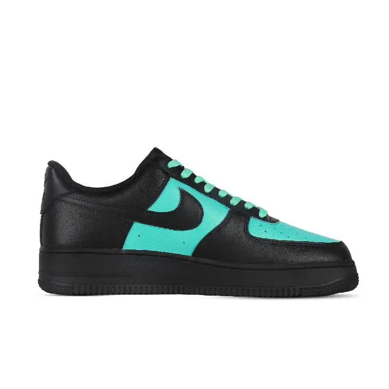 【Настроить】Nike Air Force 1 Обувь для скейтбординга Унисекс Низкие черные/зеленые