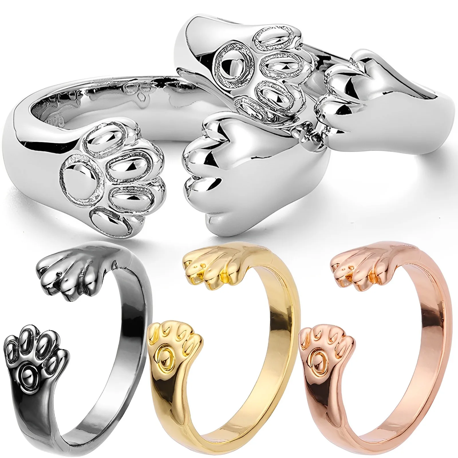 

Cute Cat Claw Ring Ladies Fashion Jewelry Rings Banquet Party Birthday Present Woman Wedding Rings Open Rings