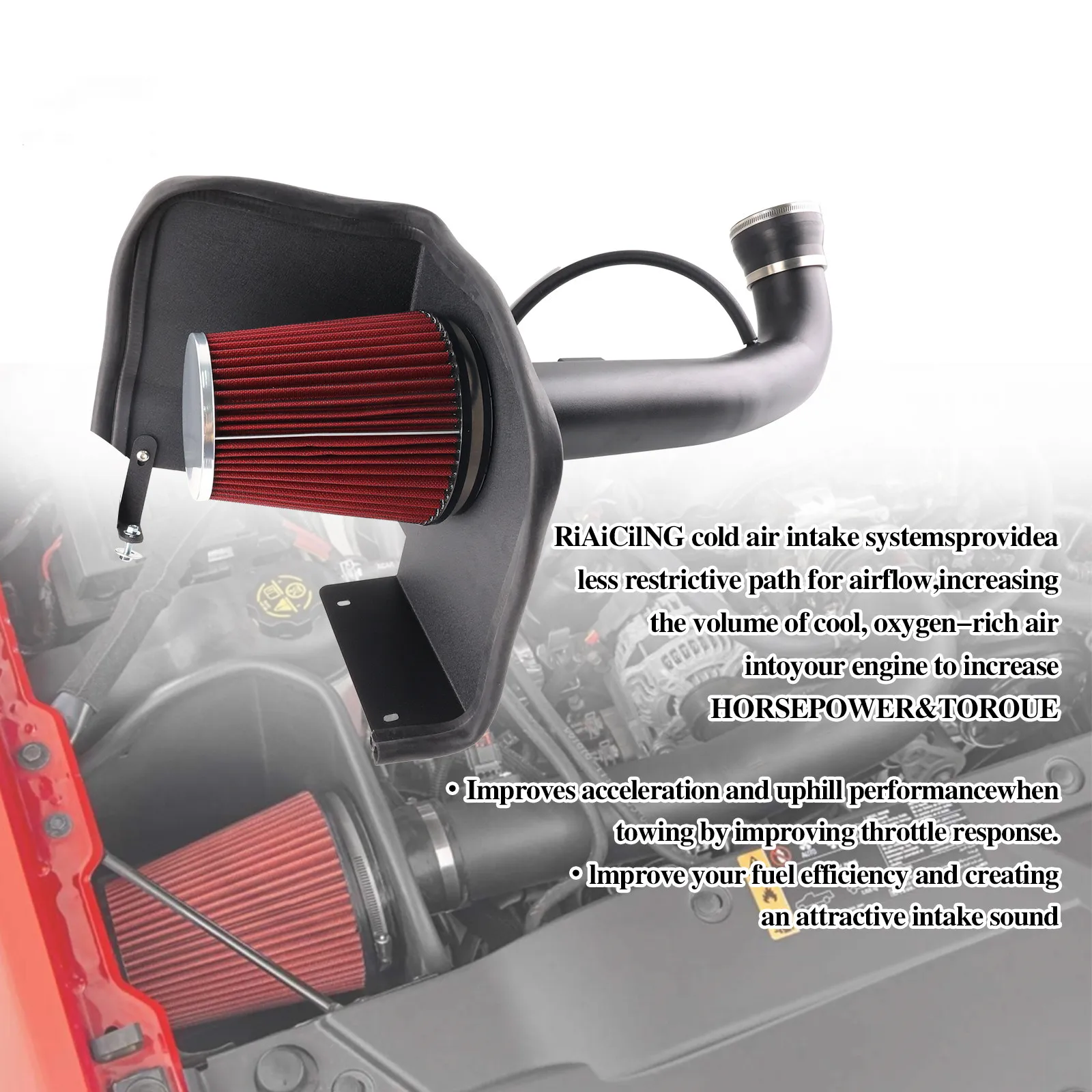 Фото Для Chevrolet GMC Silverado Cadillac Escalade GMC Sierra 1500 Denali Yukon система впуска холодного воздуха теплозащитный экран воздушный фильтр №4