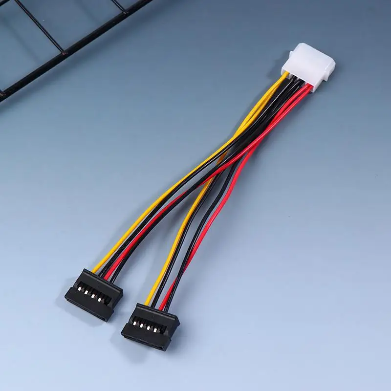 Фото IDE Molex 4-контактный на 2 кабеля питания SATA Последовательный разветвитель ATA Y Жесткий драйвер Двойной удлинитель Разъем адаптера №4