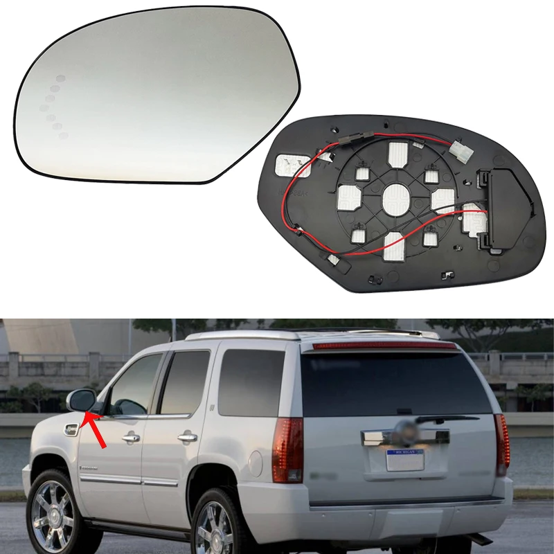 Car Heated Rear Mirror Glass For Cadillac Escalade ESV EXT For Chevrolet Avalanche Silverado Suburban Tahoe For GMC Yukon Sierra