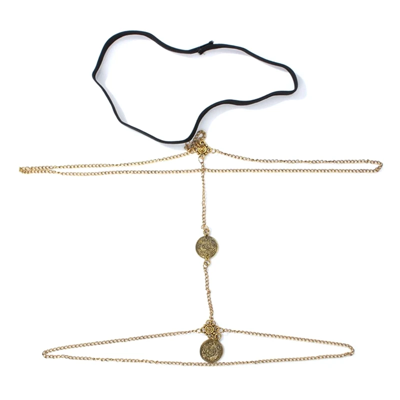 

Женская двухслойная цепочка на талию, Готическая цепочка на бедро, массивное Ювелирное Украшение в стиле панк для Хэллоуина, косплея, пляжн...