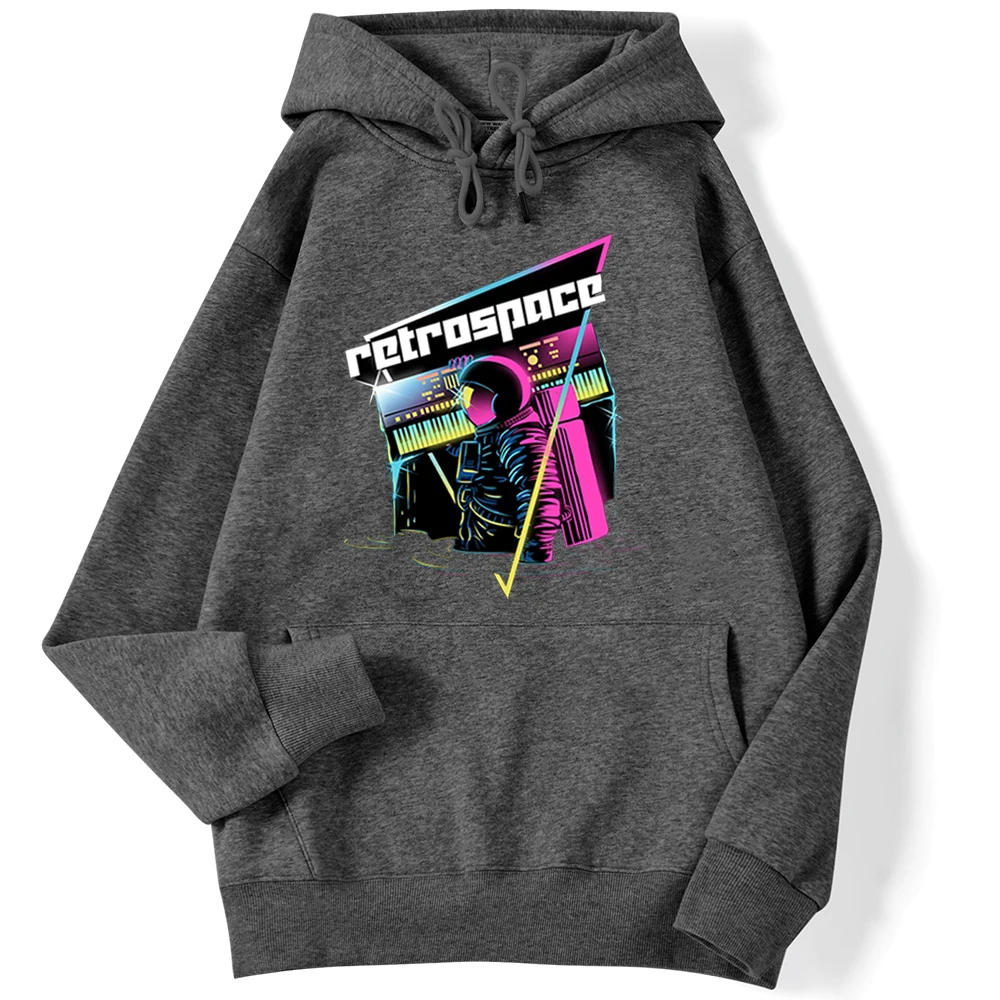 

RetroSpace Astronaut Printing 2022 New Hoodies Mens Loose Fleece Clothing Fashion Crewneck Hoody Autumn Loose Sweatshirt Man