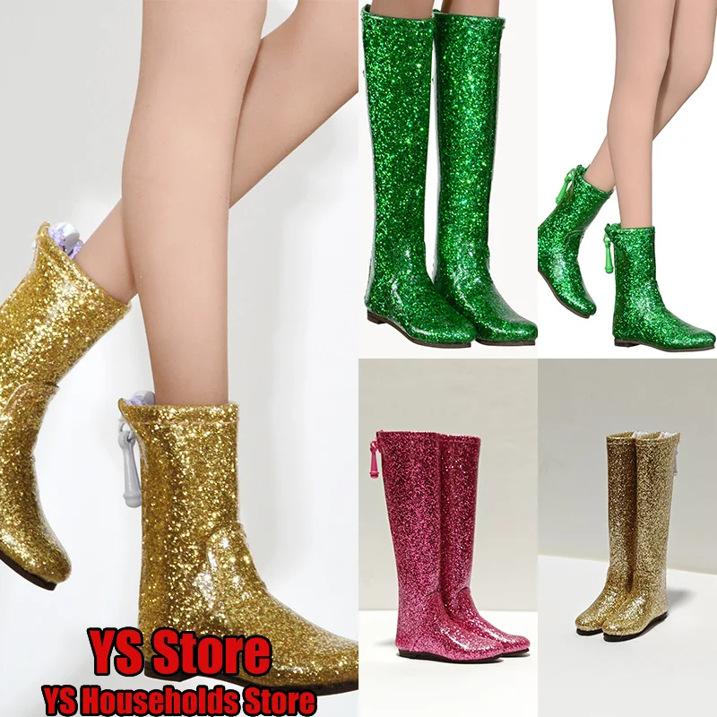 1/6 женские солдатские яркие золотые фиолетовые зеленые короткие длинные сапоги