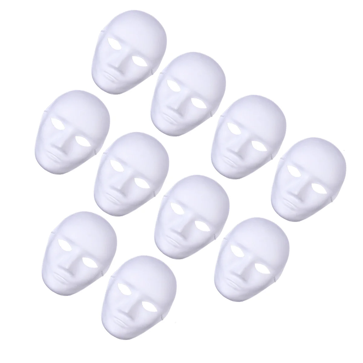 

10/15Pcs White Face Adult Mask Blank Male Female Mask Party white pulp blank Halloween Costume DIY Hand-Painted Unpainted Mask