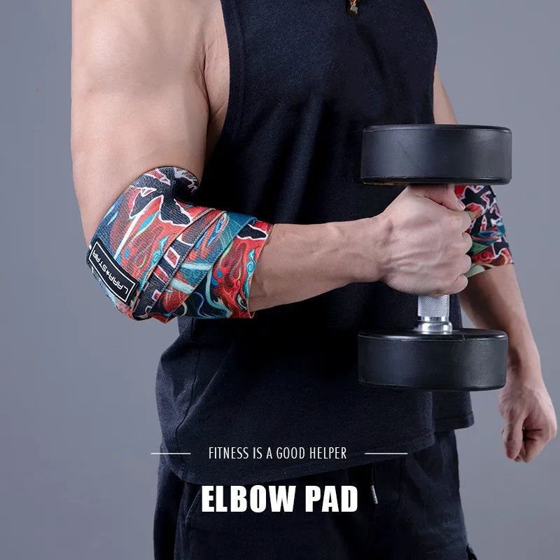 

Fitness Elbow Protector Adjustable Weightlifting Wraps Elastic Strap Sprain Fixed Compression Elbow Bandage Exercise Bench Press